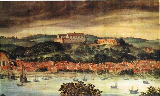 Billede af slottet Dueborg i Flensborg